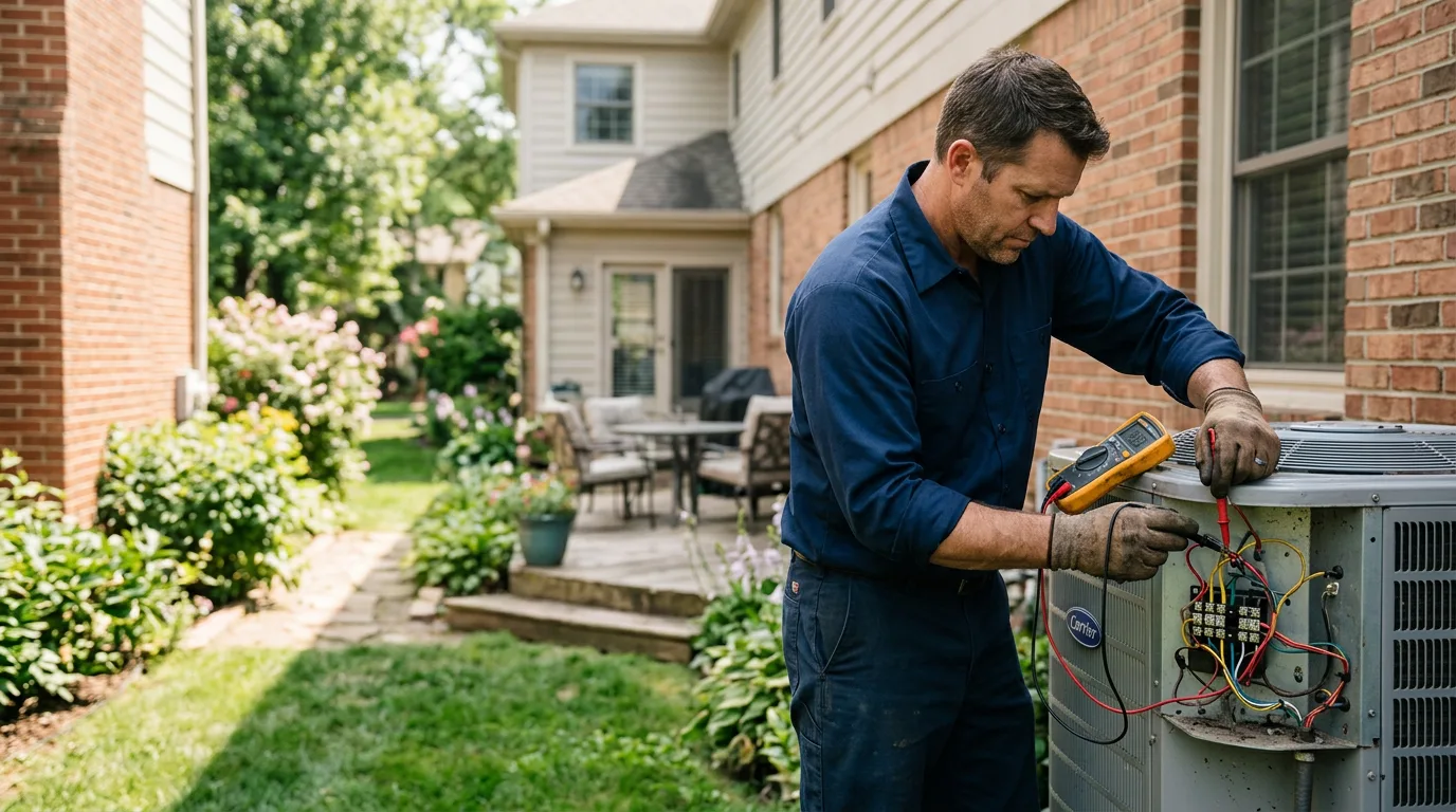 HVAC technician working near Greensburg, KS